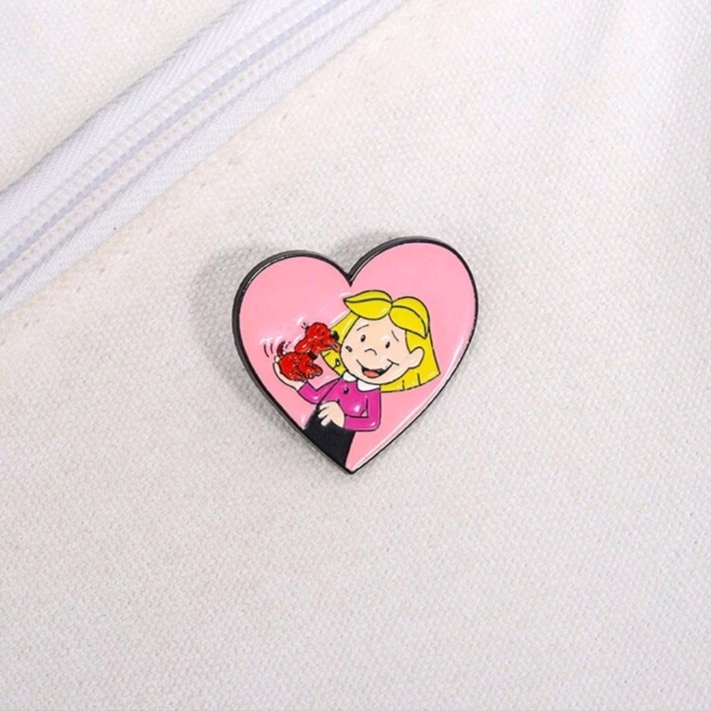 Heart-Shaped Cartoon Pin